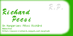 richard pecsi business card