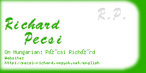 richard pecsi business card